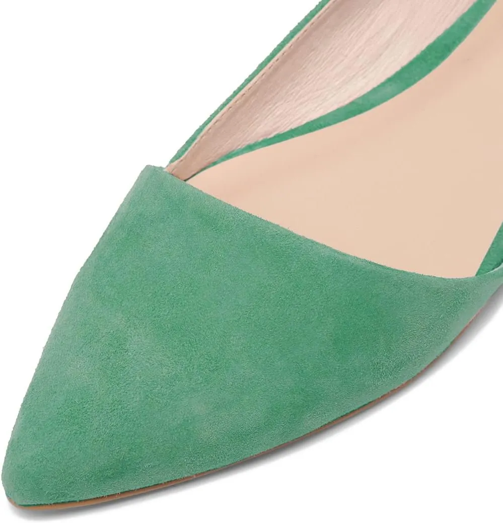 SHODENSE Women Pointed Closed Toe Flats Shoes Slip On Suede Ballet Flats Cut-Out Flat Heel Dress Flats Ladies Office Work Flat Shoes Comfortable Wedding Ball Club Driver Flats Loafer Casual 4-11 M US