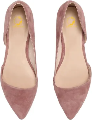 SHODENSE Women Pointed Closed Toe Flats Shoes Slip On Suede Ballet Flats Cut-Out Flat Heel Dress Flats Ladies Office Work Flat Shoes Comfortable Wedding Ball Club Driver Flats Loafer Casual 4-11 M US