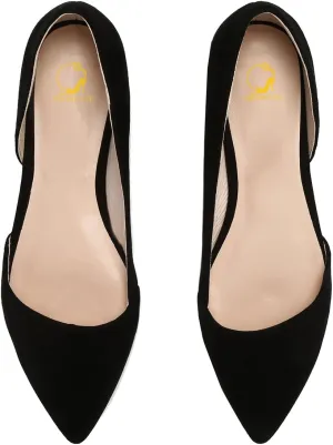 SHODENSE Women Pointed Closed Toe Flats Shoes Slip On Suede Ballet Flats Cut-Out Flat Heel Dress Flats Ladies Office Work Flat Shoes Comfortable Wedding Ball Club Driver Flats Loafer Casual 4-11 M US