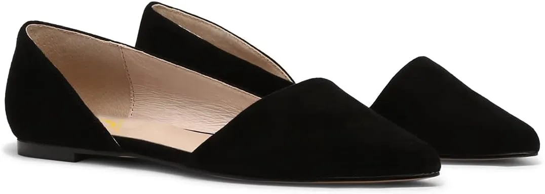 SHODENSE Women Pointed Closed Toe Flats Shoes Slip On Suede Ballet Flats Cut-Out Flat Heel Dress Flats Ladies Office Work Flat Shoes Comfortable Wedding Ball Club Driver Flats Loafer Casual 4-11 M US