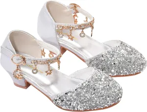 Shoes Baby Girls Low Heel Dress Shoes Sparkle Mary Jane Flower Girls Wedding Birthday Party Prom Sandals Toddler