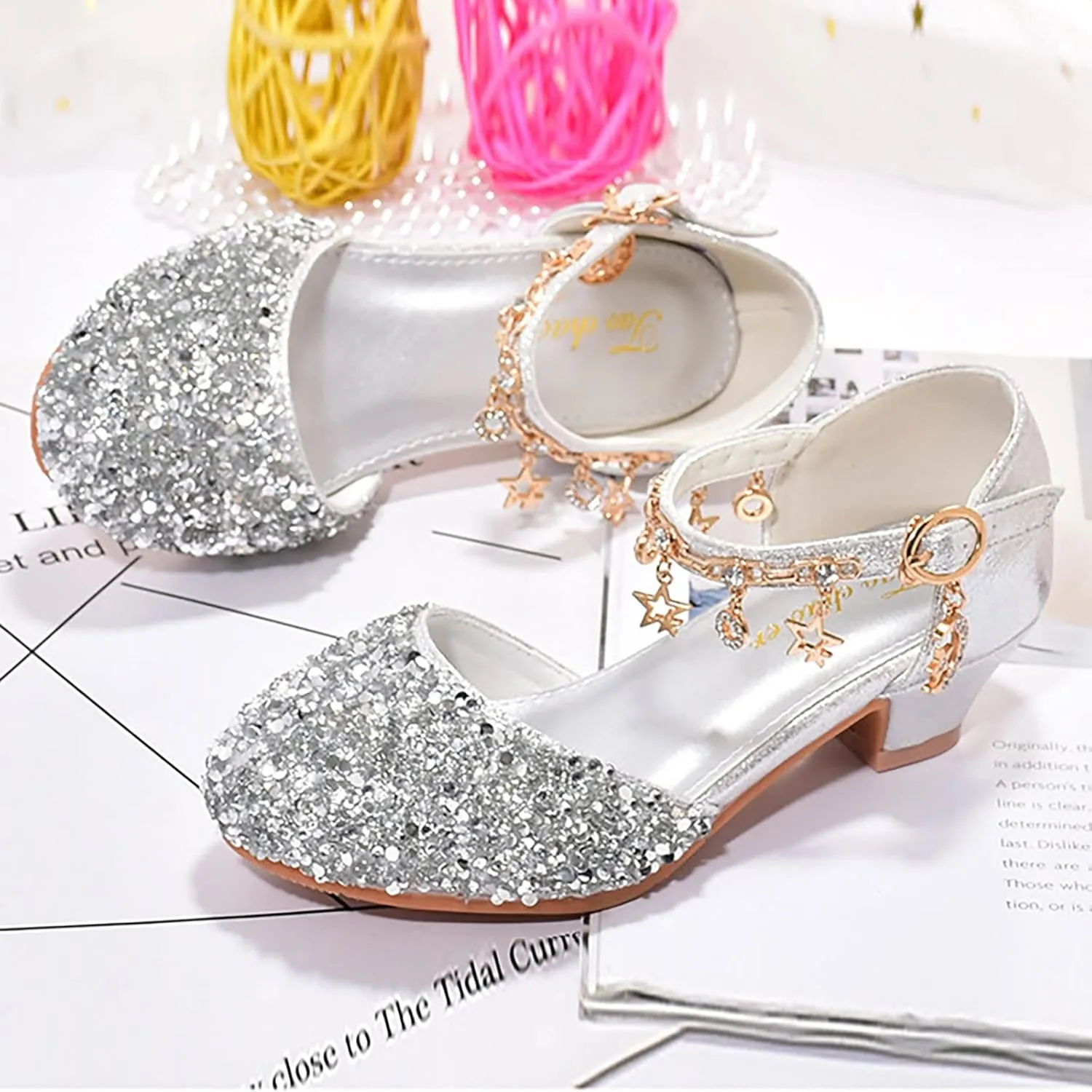 Shoes Baby Girls Low Heel Dress Shoes Sparkle Mary Jane Flower Girls Wedding Birthday Party Prom Sandals Toddler