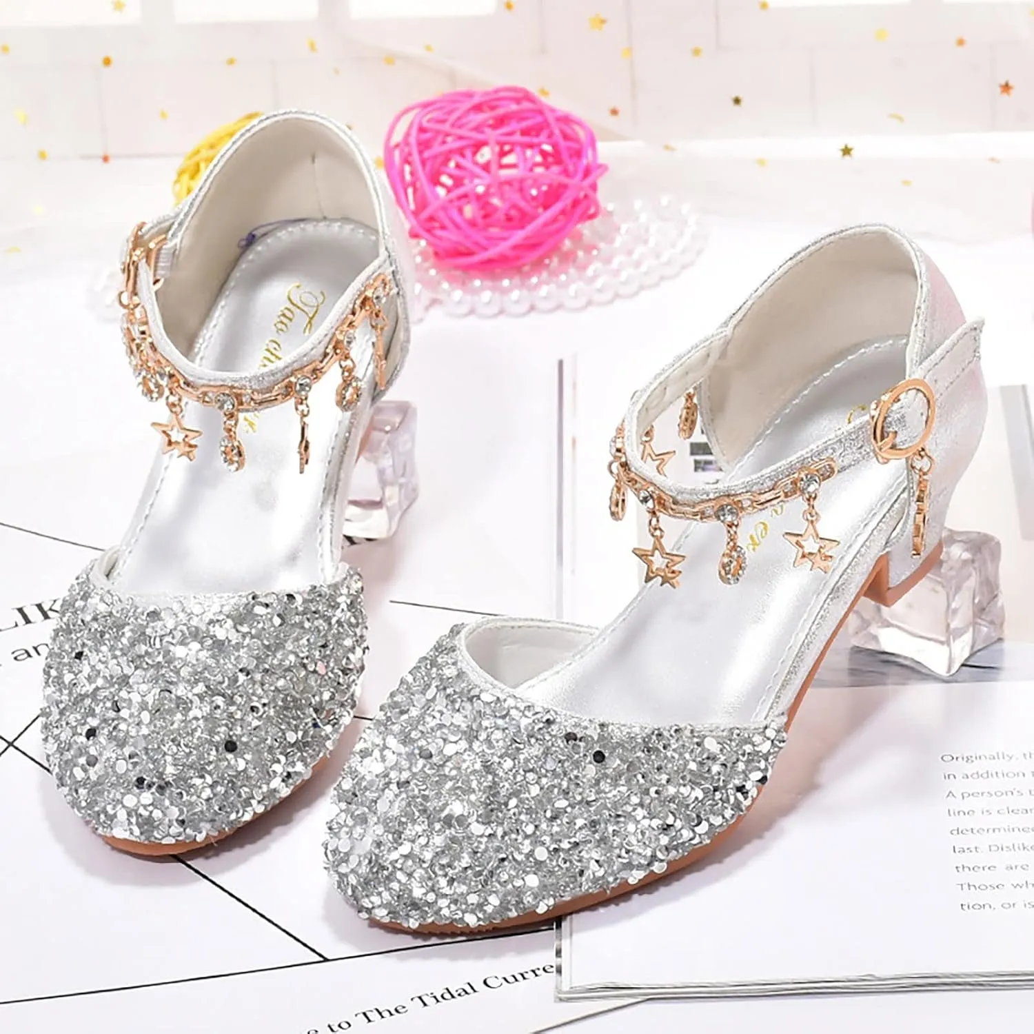 Shoes Baby Girls Low Heel Dress Shoes Sparkle Mary Jane Flower Girls Wedding Birthday Party Prom Sandals Toddler