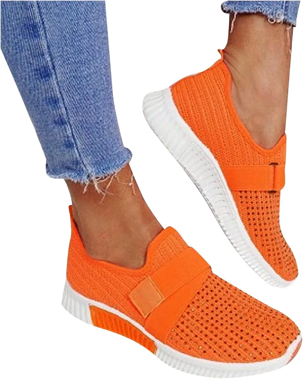 Slip On Shoes Women Mesh Breathable Business Casual Shoes Waterproof Sneakers Sneakers for Women Running Fashion Walking Basketball Shoe Grip Casual Loafers