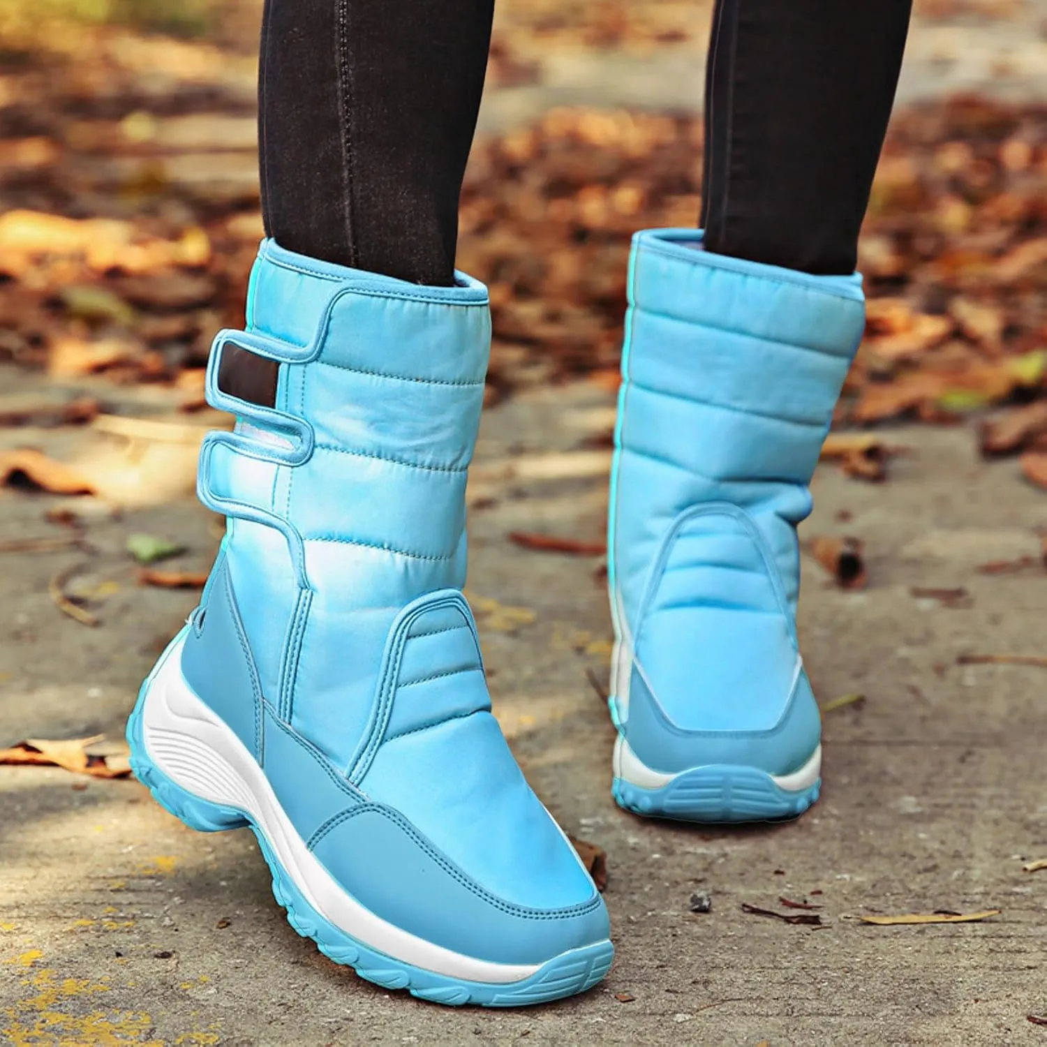 Slip On Snow Boots For Women Waterproof Winter Boots Wide Width Warm Boots Ski Boots Hiking Boots Mid Calf Boots