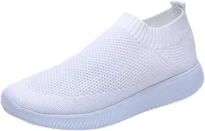 Sneakers for Women Running Shoes Slip On Casual Running Shoes for Women Mesh Breathable Dressy Casual Shoes Platform Sneakers Black Tennis Shoe White Loafers