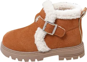 Snow Boots for Girls Boots Kids Boys Girls Winter Zipper Warm Faux Fur Fuzzy Cozy Walking Ankle Boots