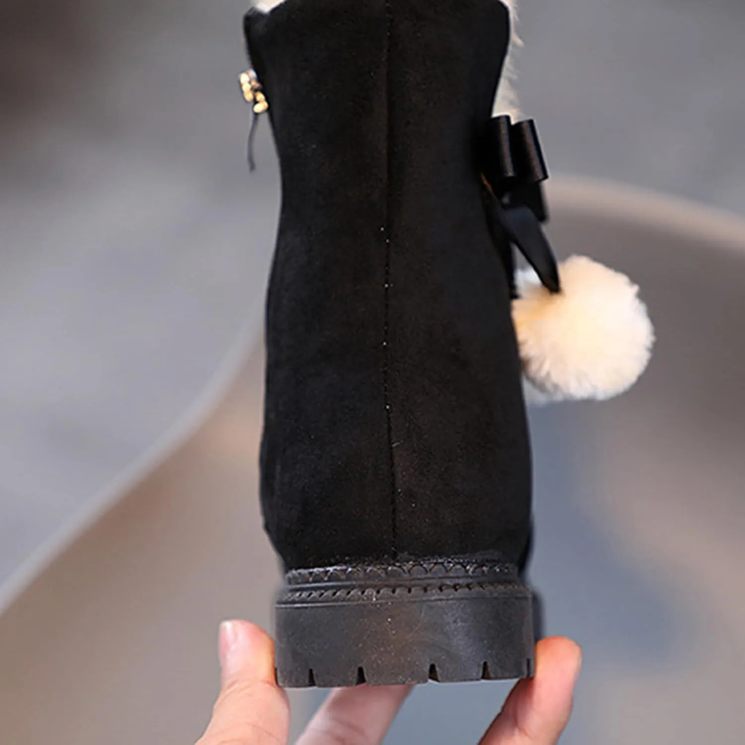 Snow Boots for Girls Boots Kids Winter Faux Fur Warm Snow Ankle FuzzyChic Kid's Bow Boots for Little Kid