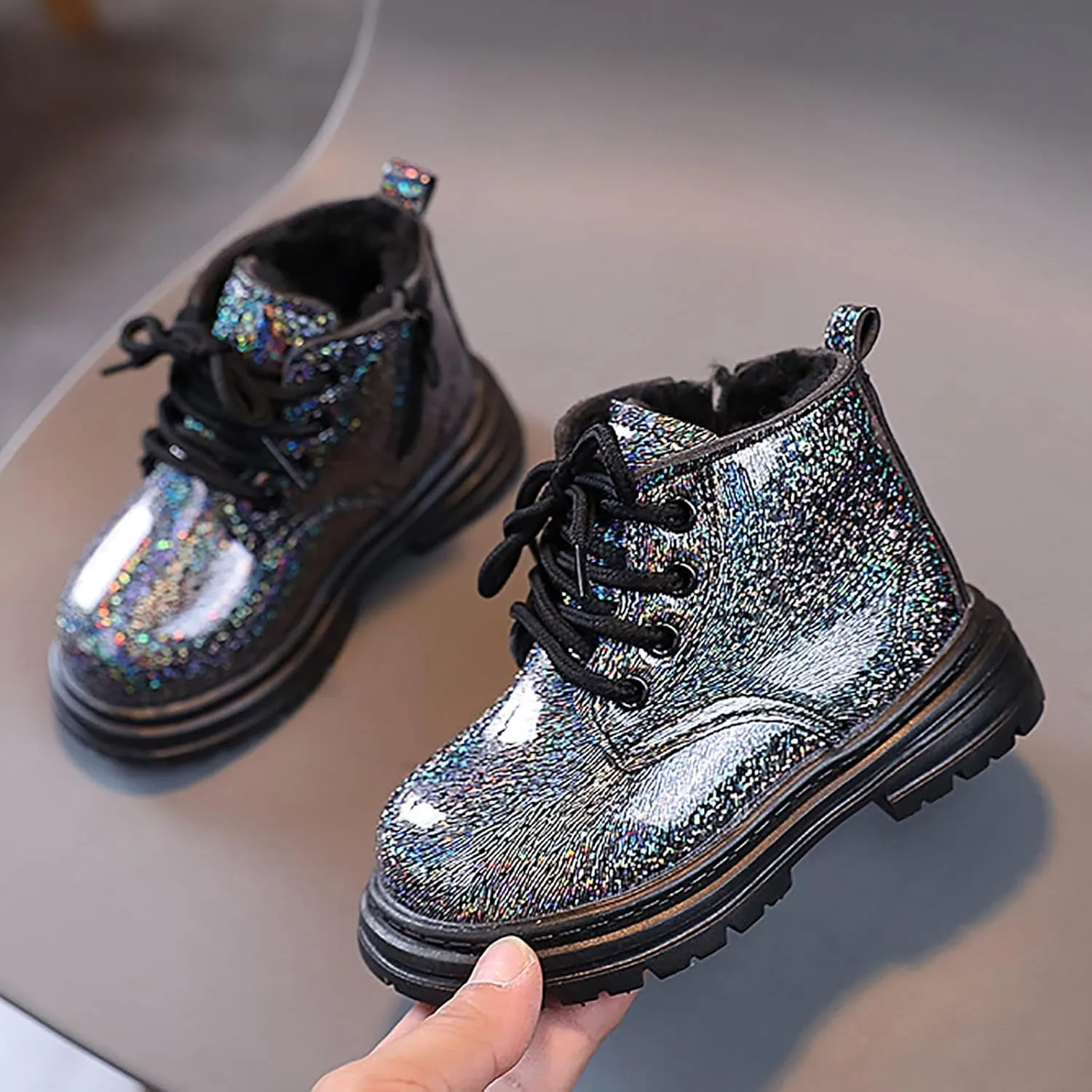 Snow Boots Little Kid Shoes Side Zipper Booties Fashion Boots Low Heel Short Booties Winter Snow Boots
