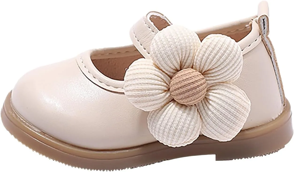 Toddler Baby Girls Dress Shoes Mary Jane Flats for Party School Wedding Ballet Shoes Flower Kids Dress Shoes Girls
