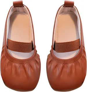 Toddler Ballet Shoes for Girls Soft Leather Ballet Slippers Ballet Shoes Dance Shoes for Girls Square Toe Ballet Flat𝐬