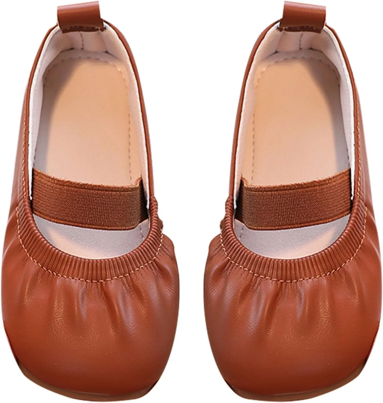 Toddler Ballet Shoes for Girls Soft Leather Ballet Slippers Ballet Shoes Dance Shoes for Girls Square Toe Ballet Flat𝐬