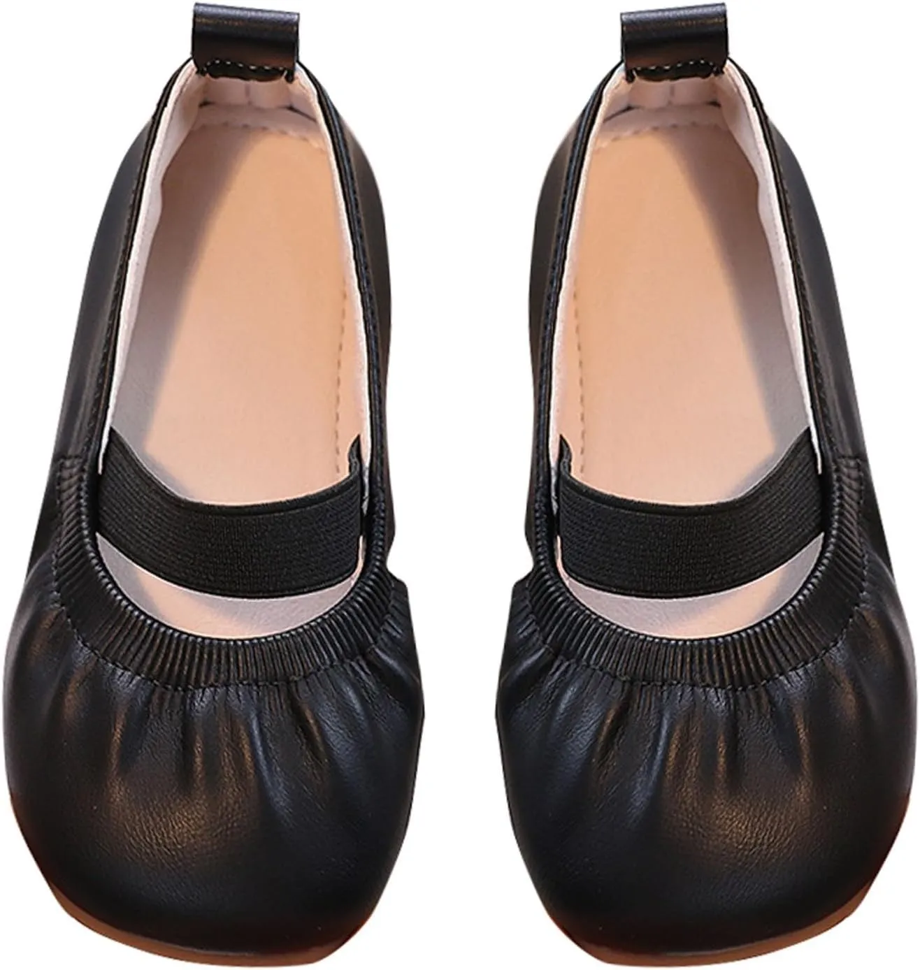 Toddler Ballet Shoes for Girls Soft Leather Ballet Slippers Ballet Shoes Dance Shoes for Girls Square Toe Ballet Flat𝐬