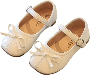 Toddler Dress Shoes Bowknot Mary Jane Shoes Girls Ballet Flat for Kids Wedding Pary Big Kids Girls Size 6 Boots