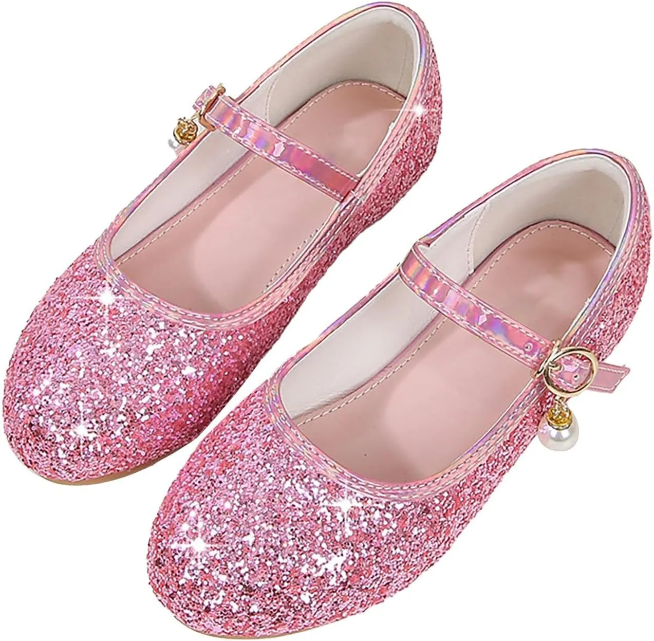 Toddler Flower Girl Dress Shoes Rhinstones Mary Jane Ballet Flats Party Wedding Toddler Little Kid Princess Shoes