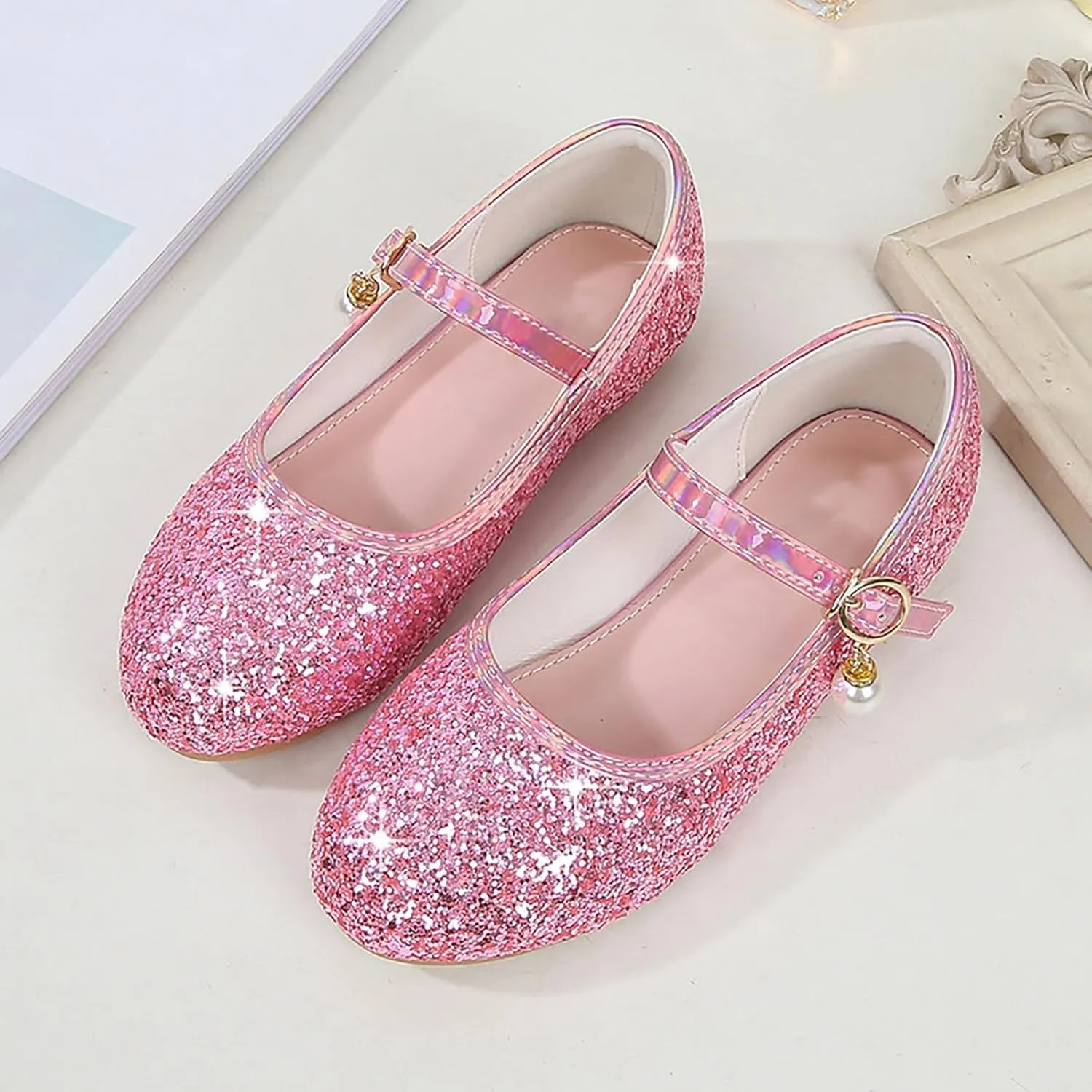 Toddler Flower Girl Dress Shoes Rhinstones Mary Jane Ballet Flats Party Wedding Toddler Little Kid Princess Shoes