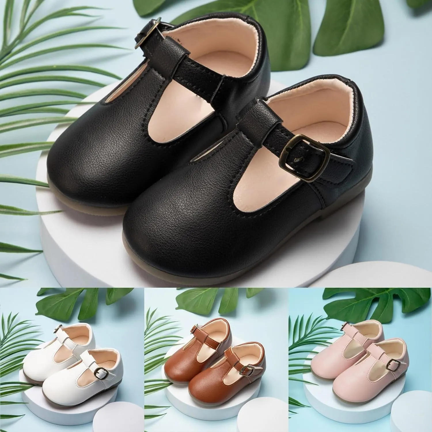 Toddler Girl Mary Jane Dress Shoes School Oxford Flats for Girl Wedding Party Shoes T-Strap Uniform Shoes