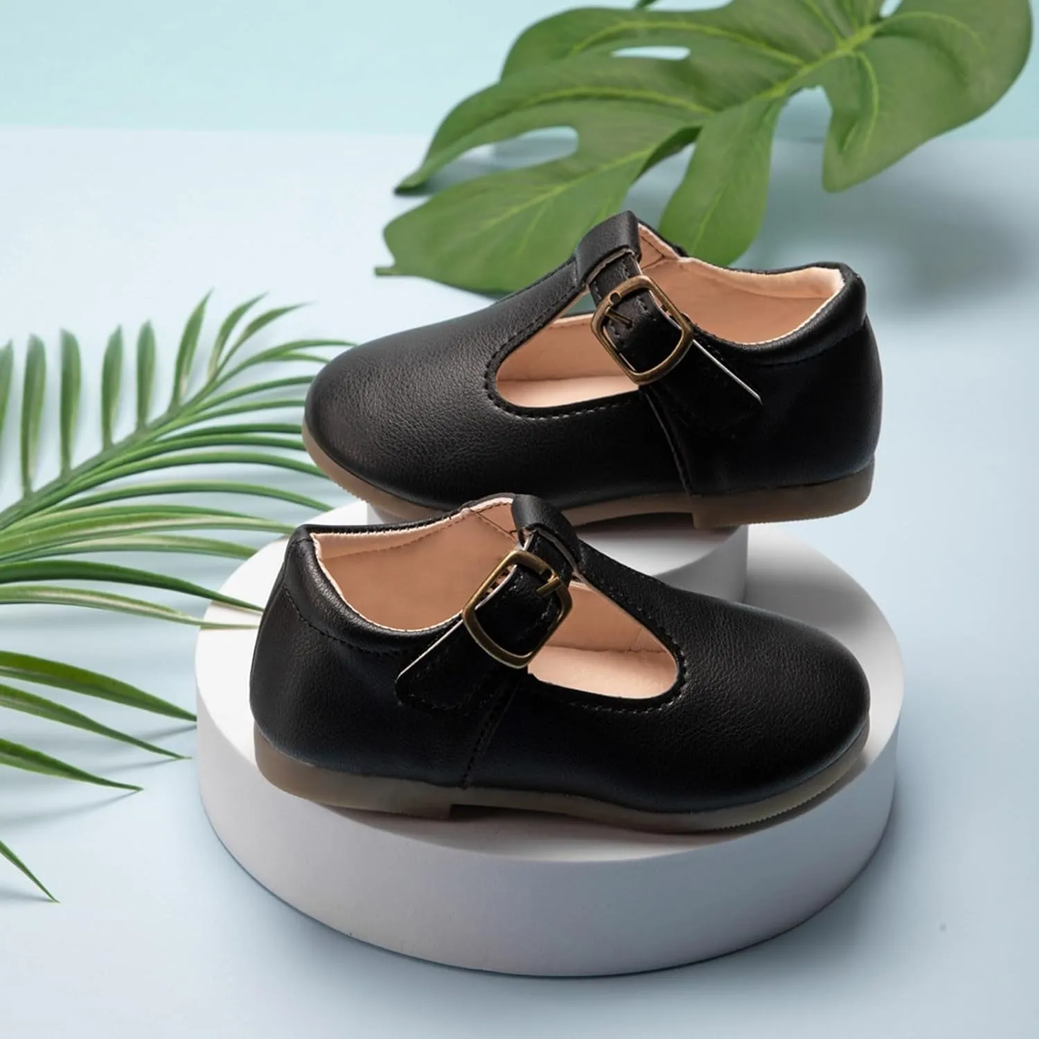 Toddler Girl Mary Jane Dress Shoes School Oxford Flats for Girl Wedding Party Shoes T-Strap Uniform Shoes