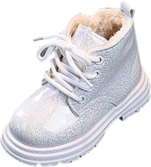Toddler Girls Boys Ankle Boots Little Kids Glitter Lace Up Side Zip Combat Booties Fleece Lined Winter Warm Snow Boots