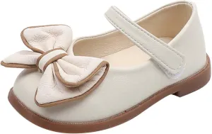 Toddler Girls Dress Shoes with Bow Toddler Flower Kid Shoes Mary Jane Flats for Party School Wedding Shoes