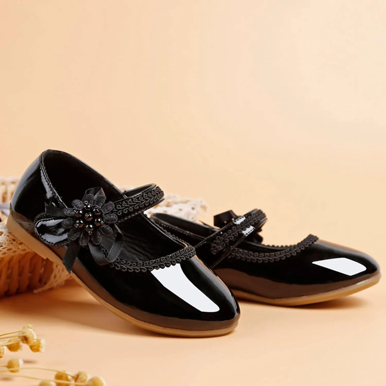 Toddler Girls Floral Ballet Flat𝘀 Shoes Ballerina Mary Jane Elegant Dress Shoes for Kids Toddle Girl Shoes