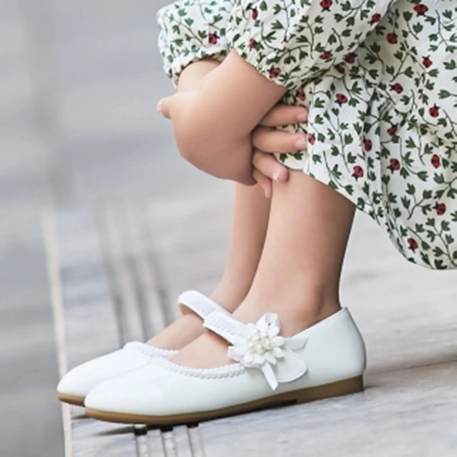 Toddler Girls Floral Ballet Flat𝘀 Shoes Ballerina Mary Jane Elegant Dress Shoes for Kids Toddle Girl Shoes