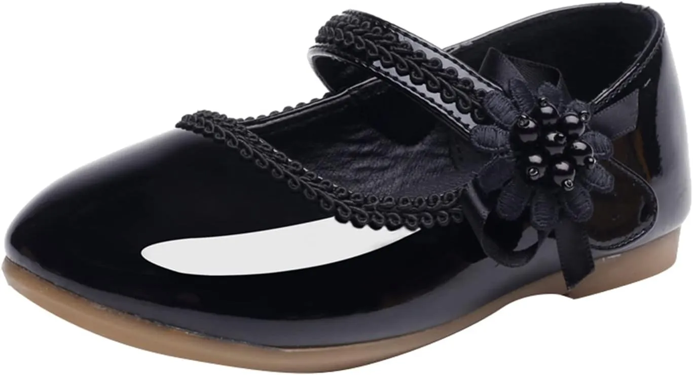 Toddler Girls Floral Ballet Flat𝘀 Shoes Ballerina Mary Jane Elegant Dress Shoes for Kids Toddle Girl Shoes
