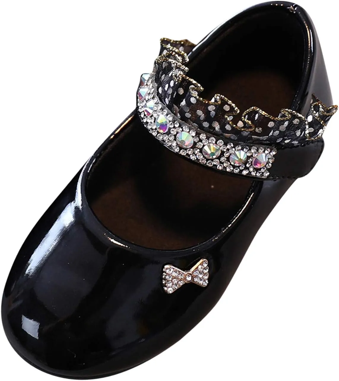 Toddler Girls Mary Jane Flats Toddler Girls Glitter Dress Wedding Ballet Shoes Patent Leather Shoes for Kids