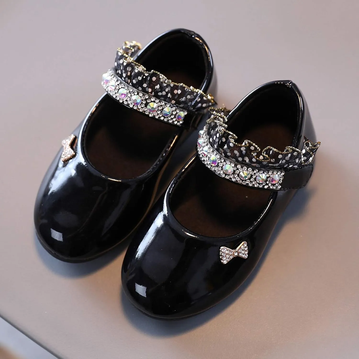 Toddler Girls Mary Jane Flats Toddler Girls Glitter Dress Wedding Ballet Shoes Patent Leather Shoes for Kids