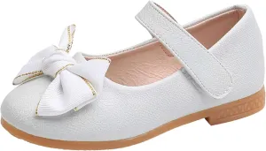 Toddler Girls Mary Jane Toddler Flower Girl Dress Shoes Little Girl Ballet Flats Bow Strap for Wedding Party School