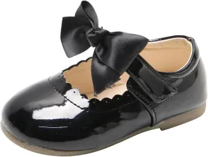 Toddler Girls Patent Bow Mary Jane Ballet Flats Flower Girl Dress Shoes Wedding Party School Shoes Baby Church Shoes