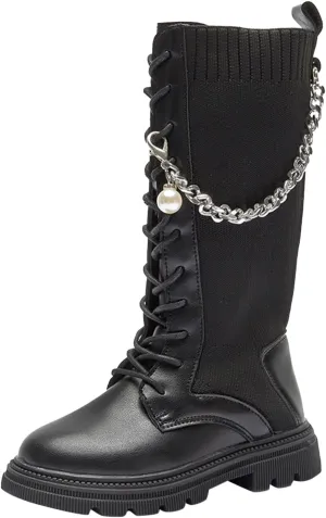 Toddler Girls Rhinestone Snow Boots High Winter Motorcycle Riding Boots Toddler Little Kid Big Kids Boots