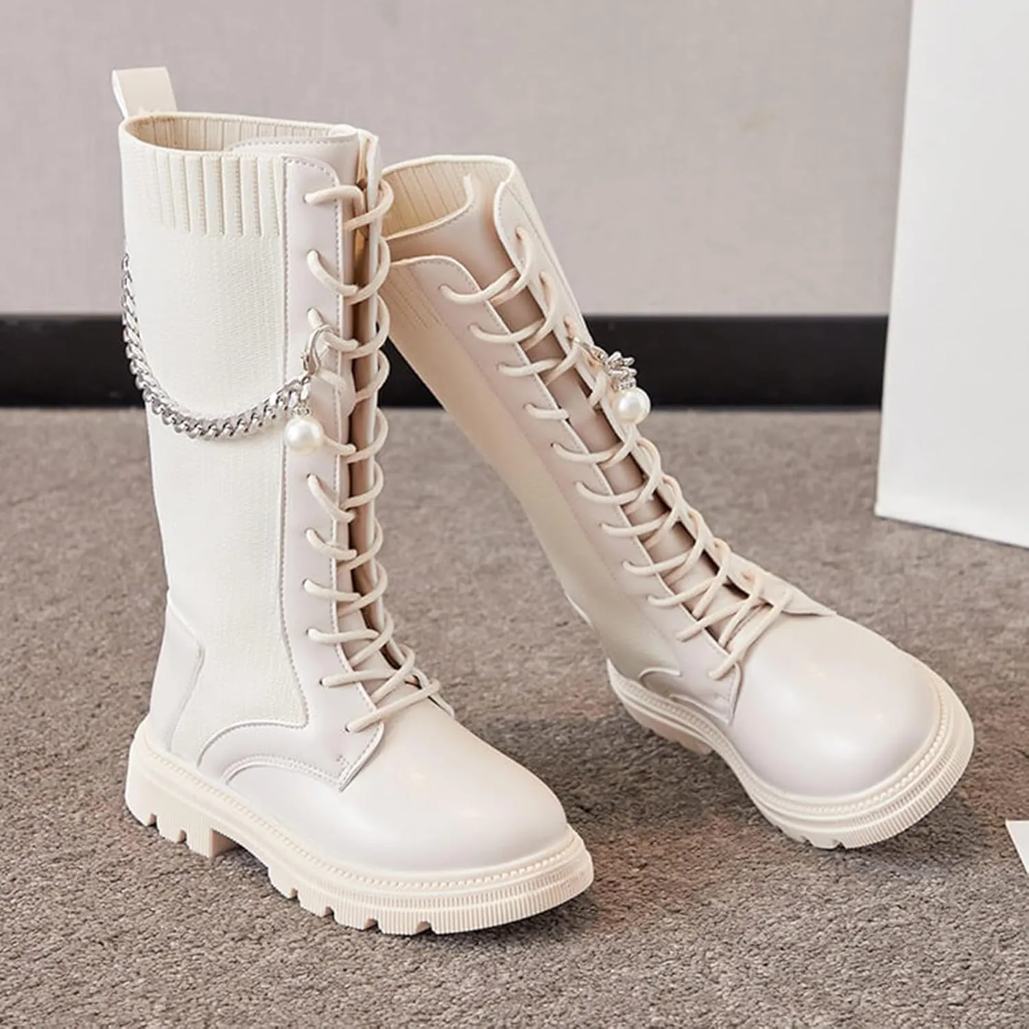 Toddler Girls Rhinestone Snow Boots High Winter Motorcycle Riding Boots Toddler Little Kid Big Kids Boots