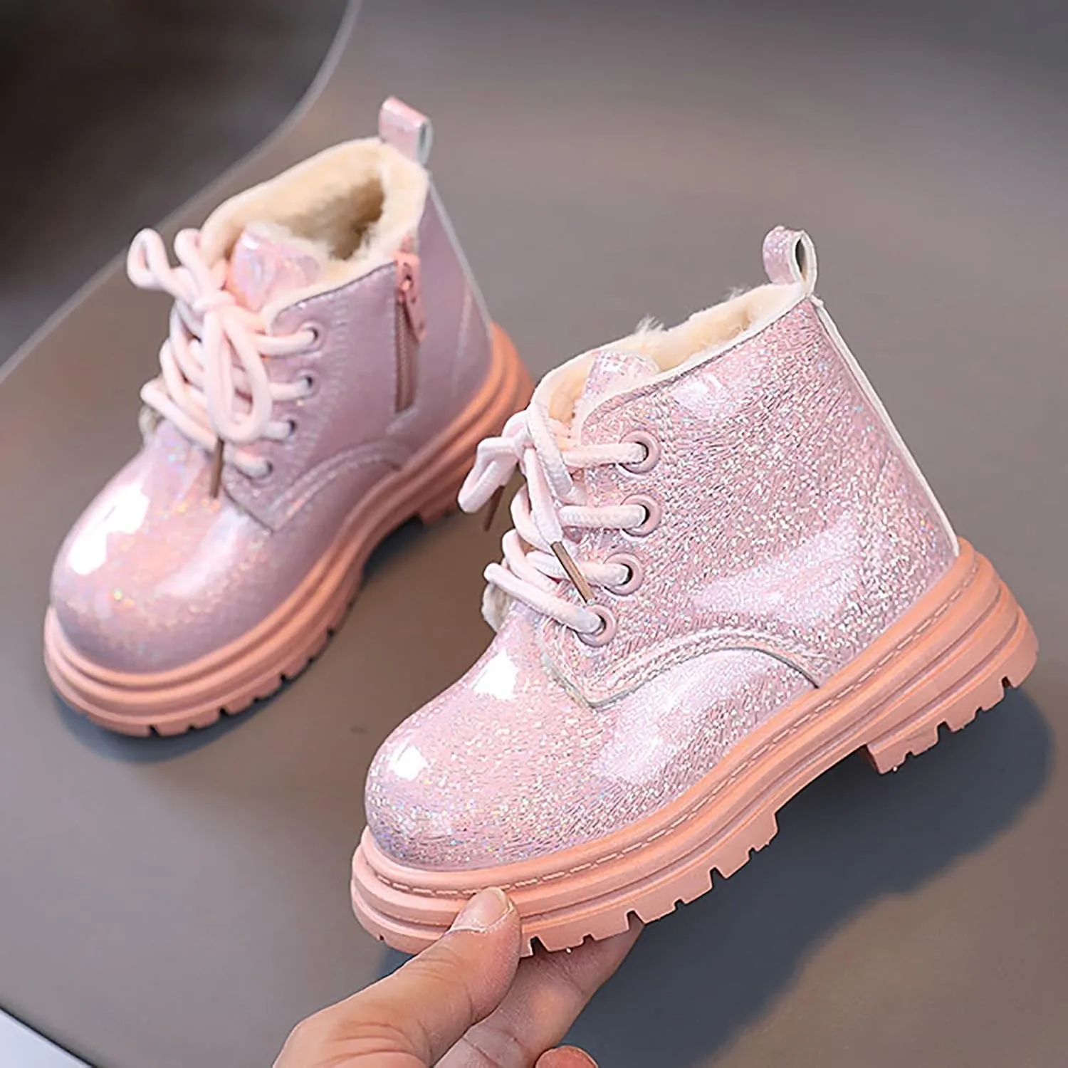 Toddler Kids Boys Girls Boots Comfort Round Toe Outdoor Lace up Snow Boots Casual Classic Short Bootie Ankle Boots