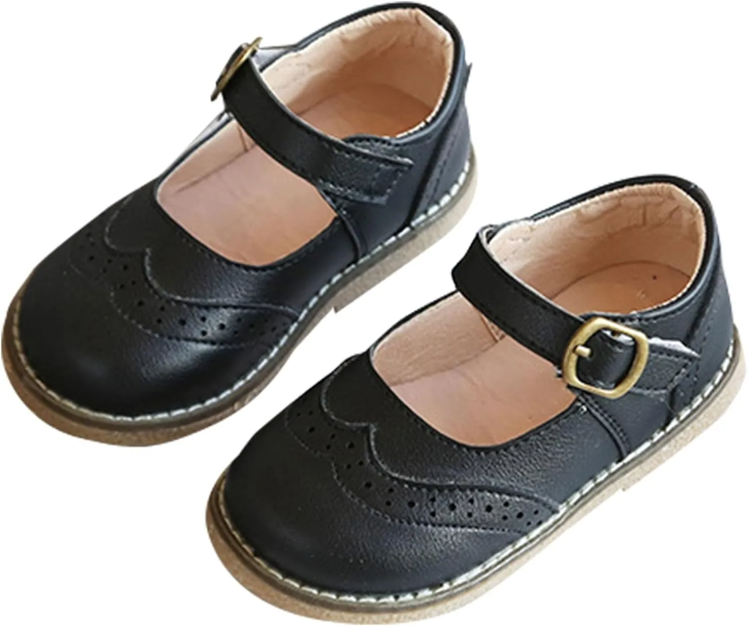 Toddler Little Girl Mary Jane Dress Shoes Ballet Flats for Girl Ankle Strap Party School Bowknot Shoes