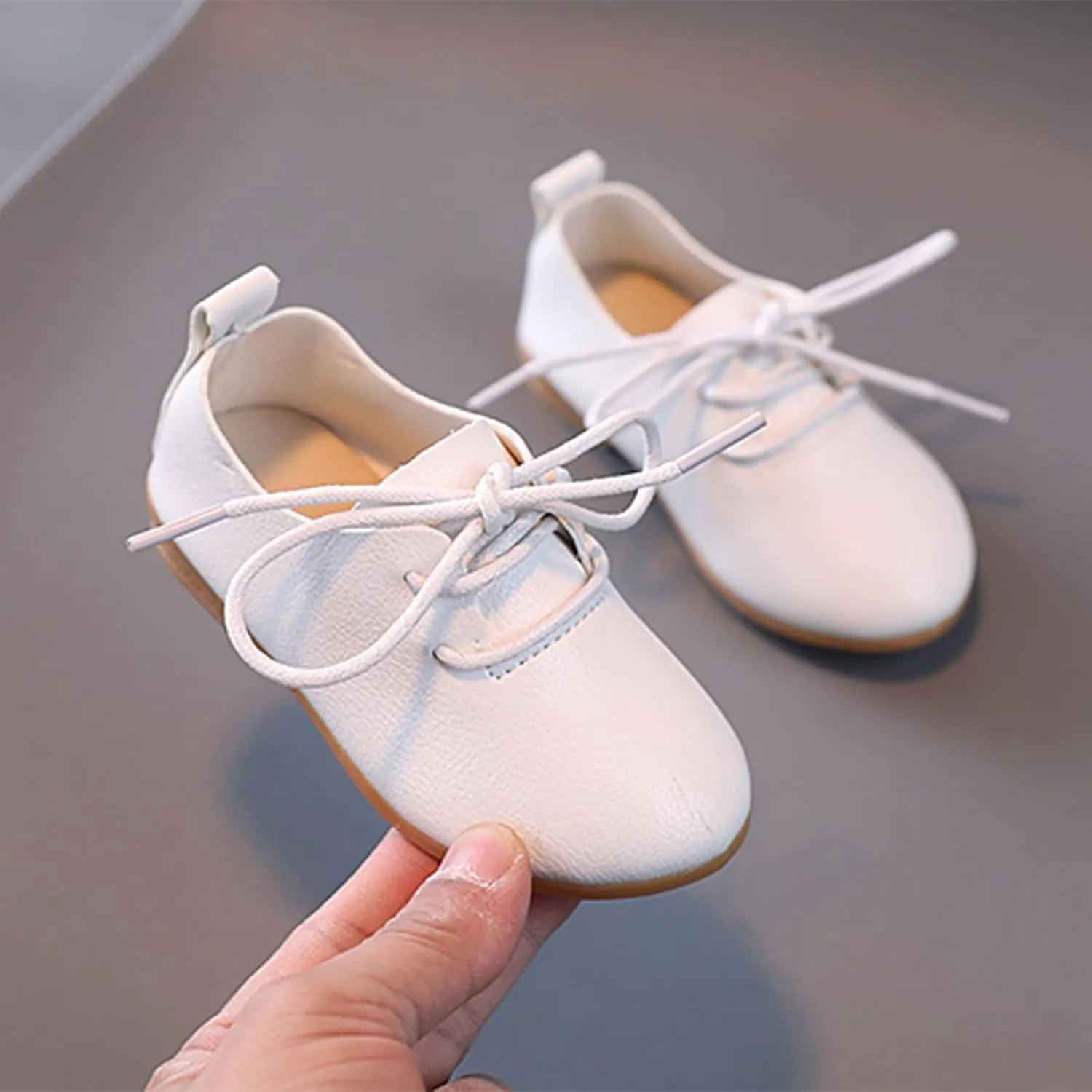 Toddler Little Girls Boys British Style Lace-Up Saddle Shoes Casual 𝗢xfords Baptism School Girls Warm Boots Size 6