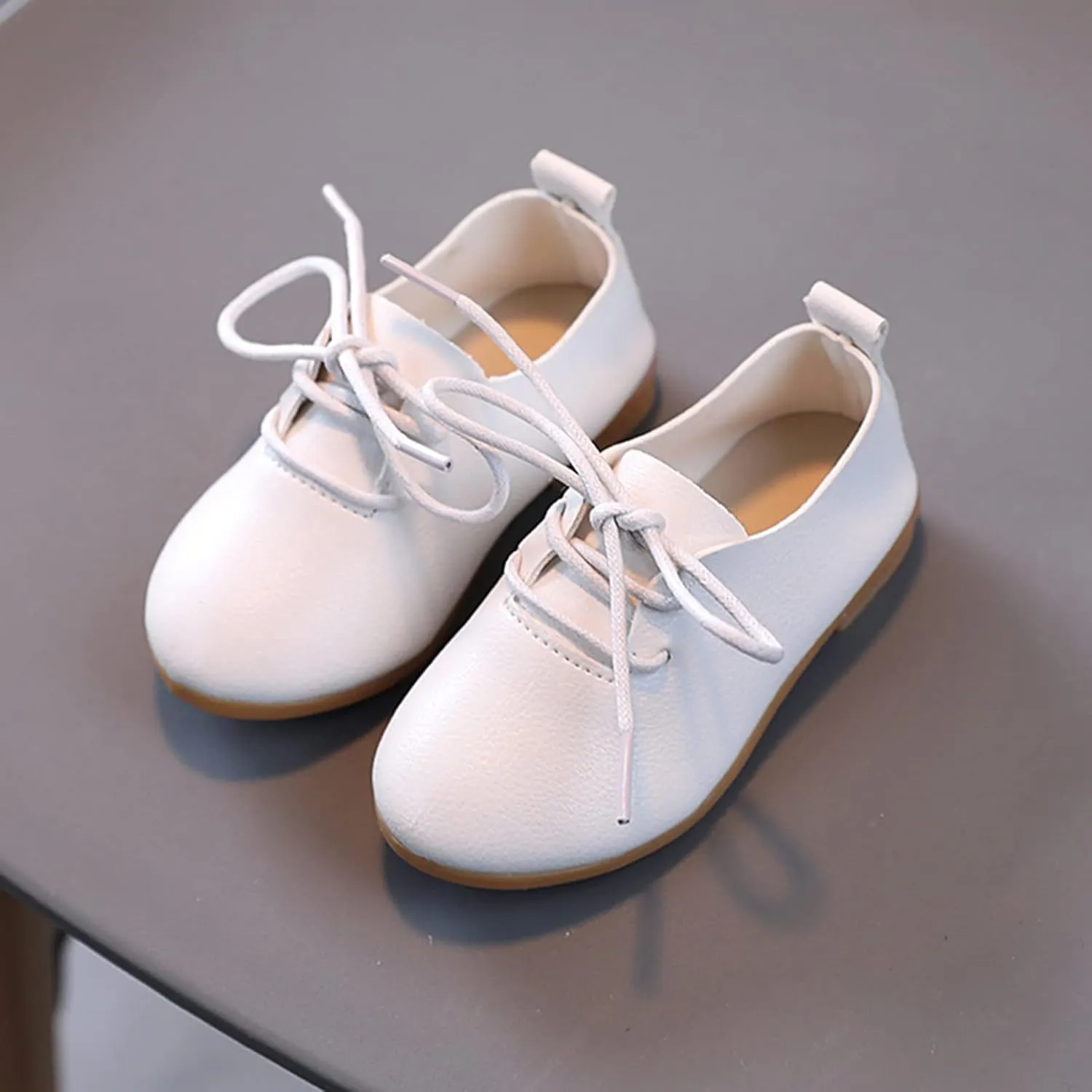 Toddler Little Girls Boys British Style Lace-Up Saddle Shoes Casual 𝗢xfords Baptism School Girls Warm Boots Size 6