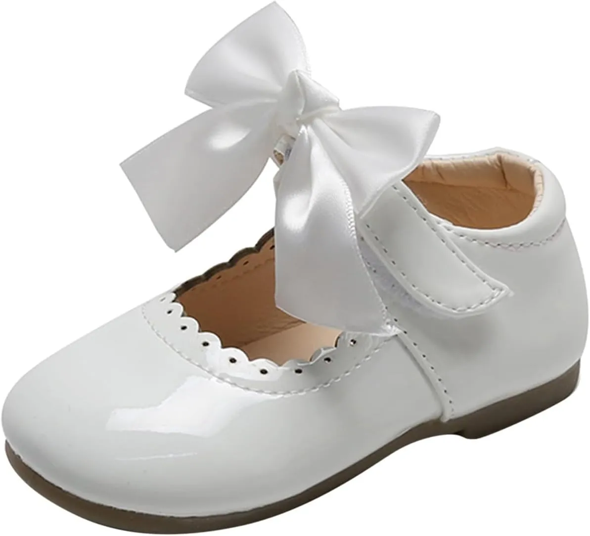 Toddler Little Girls Party Dress Shoes Slip On Mary Jane Ballerina Flats Flower Girl Shoes for School Wedding