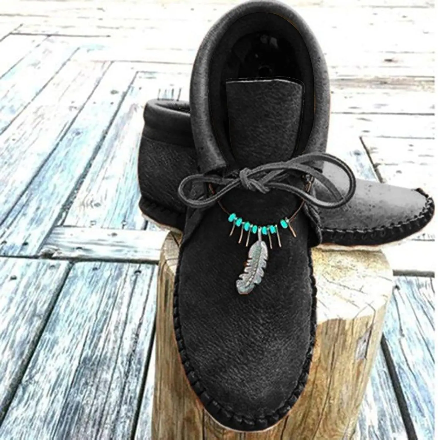Vintage Short Boot Women Casual Sherpa Fleece Lined Warm Ankle Boots Winter Thermal Shoes Lace Up Flat Booties