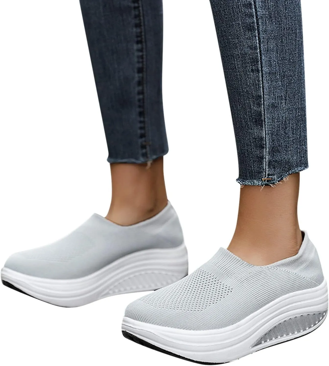 Wedges Sneakers for Women Cute Comfy Work Shoes for Women Slip On Sneakers Women Size 11 Women's Sneakers Wide Width Zapatos De Trabajo para Mujeres Confortables