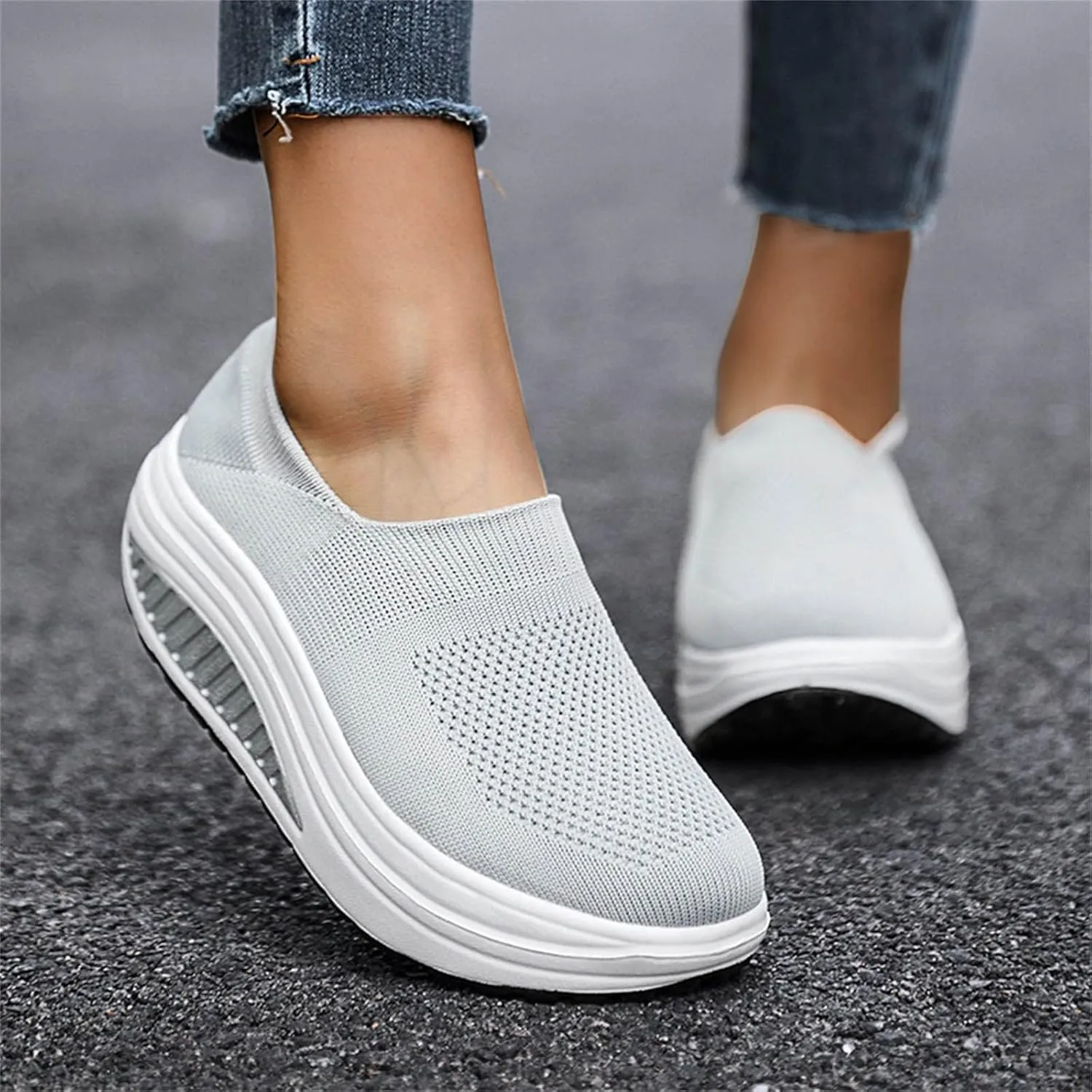 Wedges Sneakers for Women Cute Comfy Work Shoes for Women Slip On Sneakers Women Size 11 Women's Sneakers Wide Width Zapatos De Trabajo para Mujeres Confortables