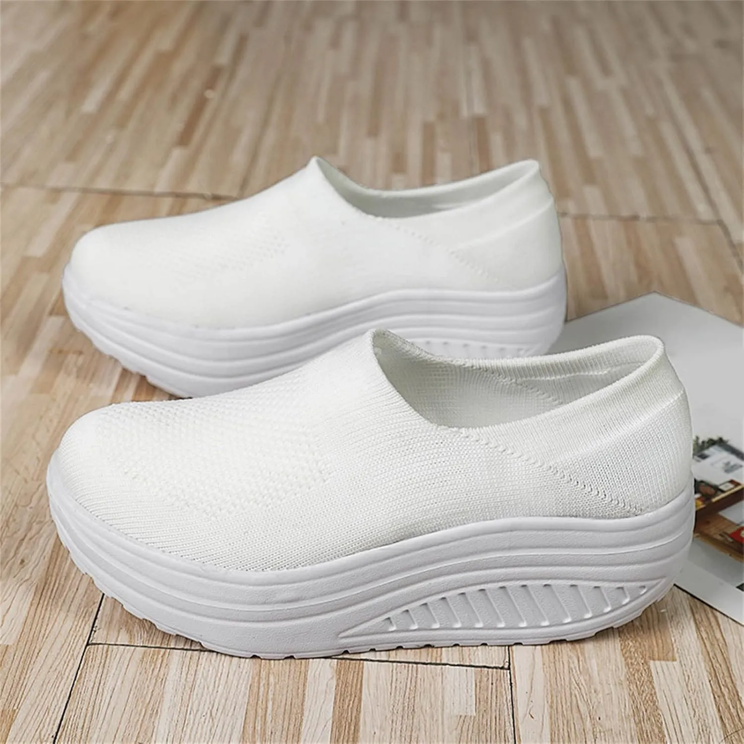 Wedges Sneakers for Women Cute Comfy Work Shoes for Women Slip On Sneakers Women Size 11 Women's Sneakers Wide Width Zapatos De Trabajo para Mujeres Confortables