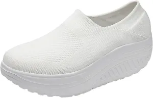 Wedges Sneakers for Women Cute Comfy Work Shoes for Women Slip On Sneakers Women Size 11 Women's Sneakers Wide Width Zapatos De Trabajo para Mujeres Confortables