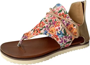 Women Sandals Flat Sandals for Women Casual Summer Bohemian Beach Shoes Comfortable Outgoing Dressy Slippers