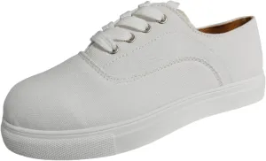 Women's Dress Flat Ballet Low Wedge Ladies Fashion Solid Canvas Breathable Lace Up Flat Women's Ballet Flat Comfortable