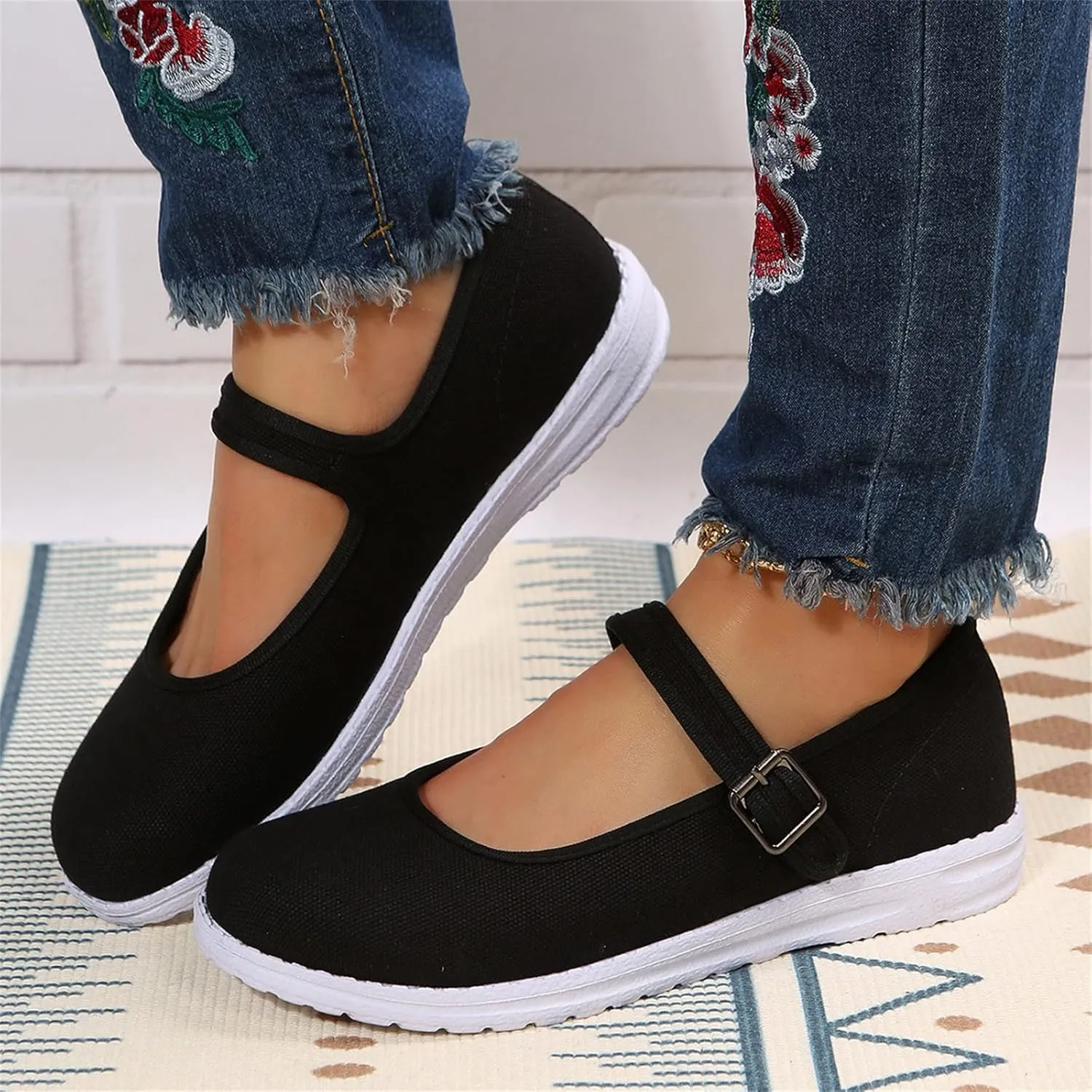 Women's Dress Flat Ballet Low Wedge Ladies Summer Fashion Flat Bottom Solid Colour Women's Ballet Flat Comfortable