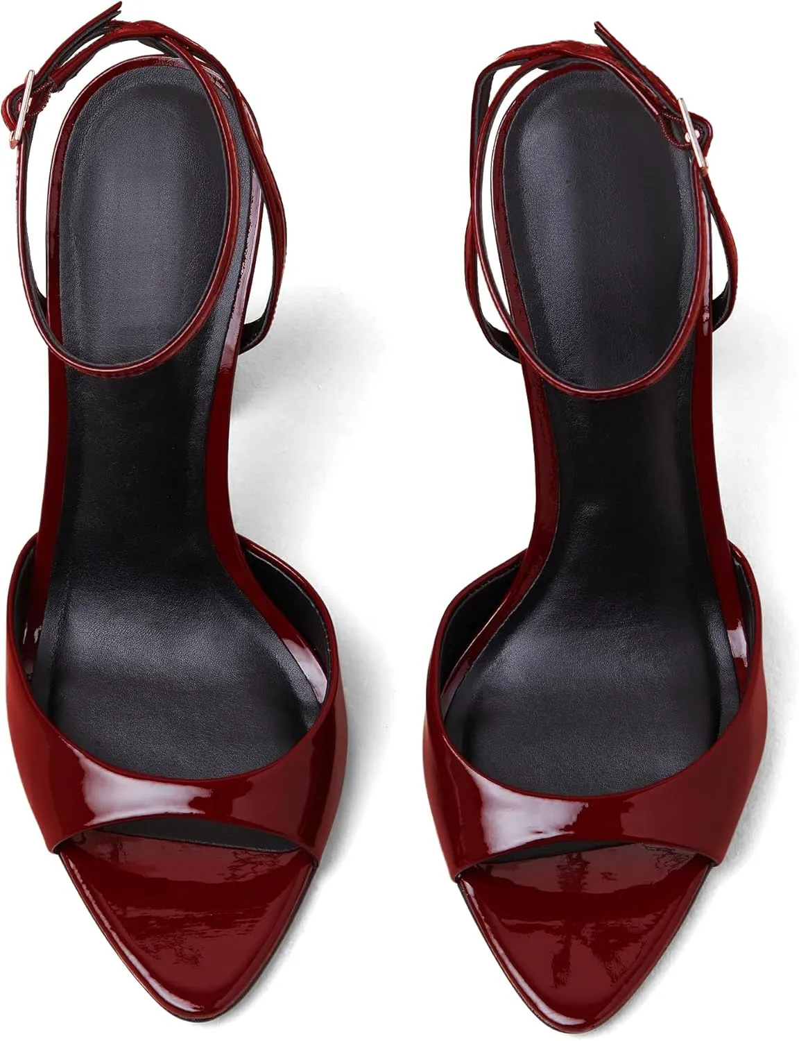 Womens Heeled Sandals Ankle Strap Pointed Toe Sandals Summer Dress Party Shoes