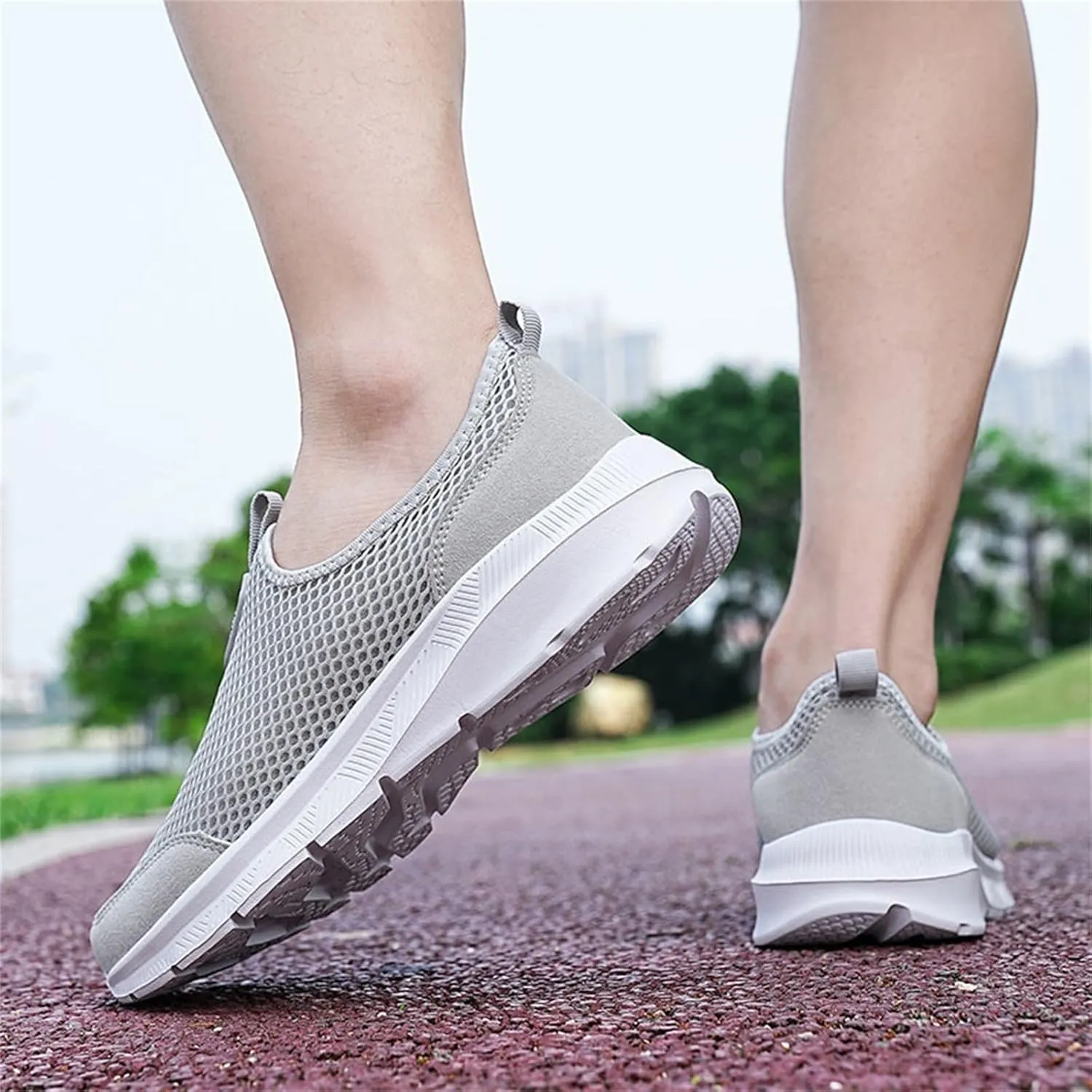 Women's Slip On Sneakers Lightweight Breathable Walking Shoes Women Flat Feet White Casual Shoes Walking Sneakers Brown Tennis Shoe White Loafers