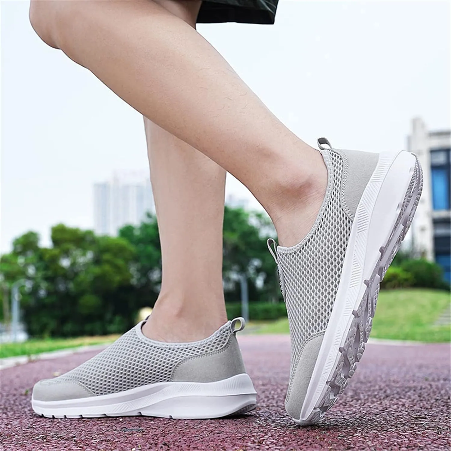 Women's Slip On Sneakers Lightweight Breathable Walking Shoes Women Flat Feet White Casual Shoes Walking Sneakers Brown Tennis Shoe White Loafers