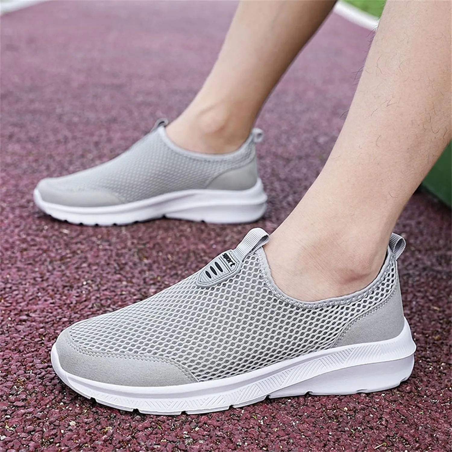 Women's Slip On Sneakers Lightweight Breathable Walking Shoes Women Flat Feet White Casual Shoes Walking Sneakers Brown Tennis Shoe White Loafers